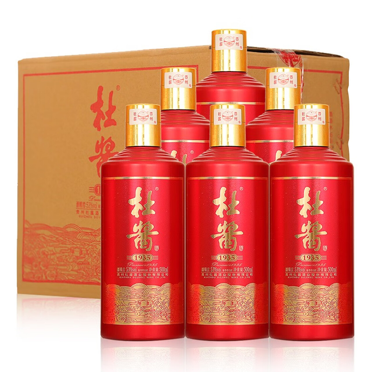 杜酱杜酱酒1935贵州酱香型白酒53度纯粮食酒高粱酒窑藏老酒 53%vol 500mL 6瓶