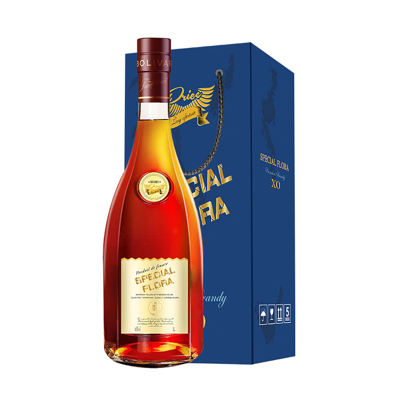 瓦尔加尔大瓶3000mL！XO白兰地40度3L洋酒法国原酒自饮调酒基酒1瓶 礼盒装 3000mL 1瓶