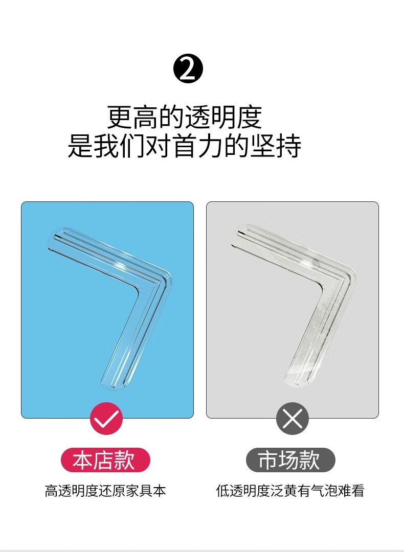 【甄选直发】断桥铝窗户防撞护角儿童防尖角开窗包角内玻璃长款磕碰玻璃包角内开窗尖角直 长款/4只装 0.16米详情图片4