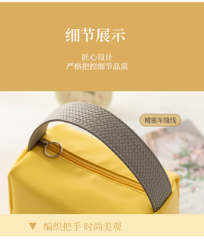 南暖美妆护肤美妆工具手提新糖果色皮质大容量化妆收纳整理便携洗漱包 【浅紫色】 1件