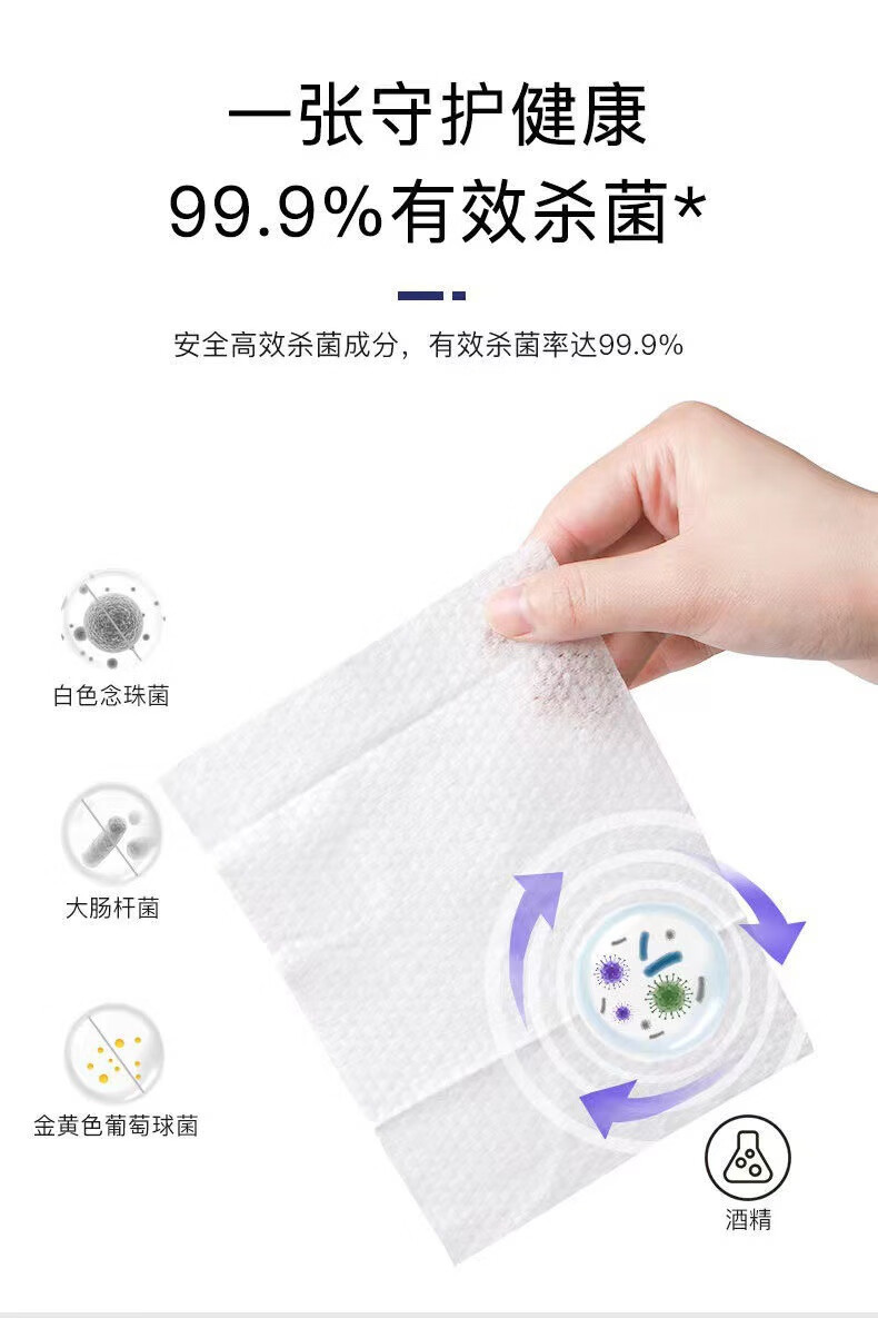 南暖美妆护肤美妆工具加厚酒1精1消1毒1湿1巾1纸家庭清洁湿巾80抽取式 4包装