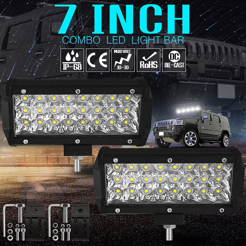 

Huiermeimi, автомобиль Крыша Strip Light 12v 72W фара рабочая лампа 3-рядная 7-дюймовая рабочая лампа