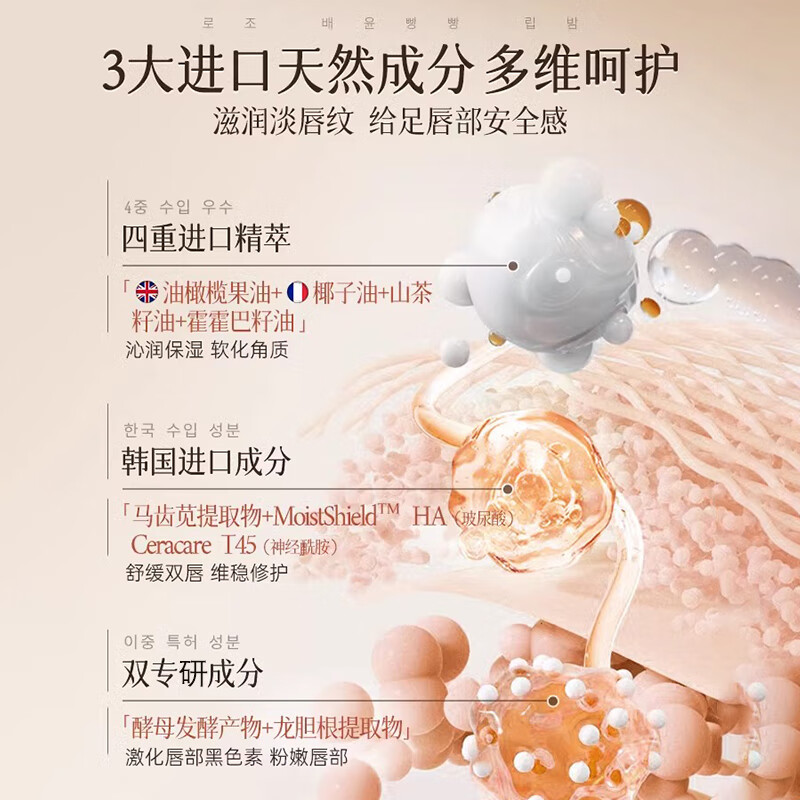 娇芙娜【38节礼物】润唇膏去死皮淡化唇纹滋润嘴唇防干裂脱皮唇膜凡士林 日润唇膏 6g*1