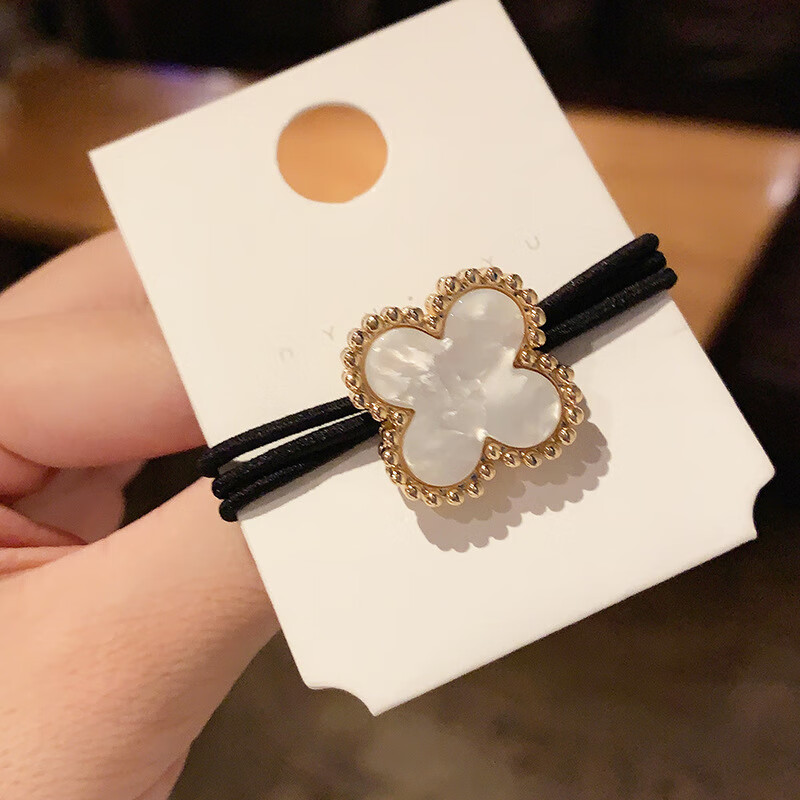 南暖美妆护肤其他美妆工具头绳高级精致韩版发圈不伤发高弹网红发饰 四叶草发绳套装 4件