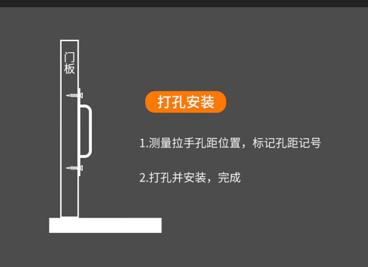 稳斯坦 W457 推拉门移门拉手把手抽屉柜门衣柜橱柜拉手家具五金 推拉门把手黑色128mm孔距/150mm长 商品详情图 6