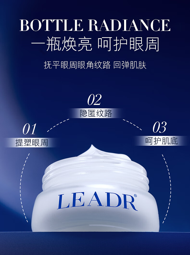 女神之美 LEADR光采赋能弹力精华眼霜女改善眼部焕活补水保湿滋养 蓝色20g*2