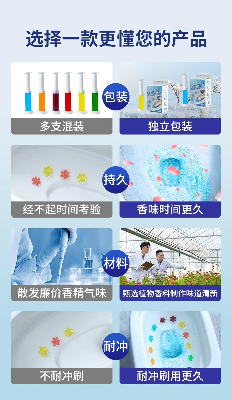 4，其他品牌馬桶小花清潔凝膠去異味畱香潔厠霛小便池除垢清香洗厠所除臭 一支【玫瑰味】1支