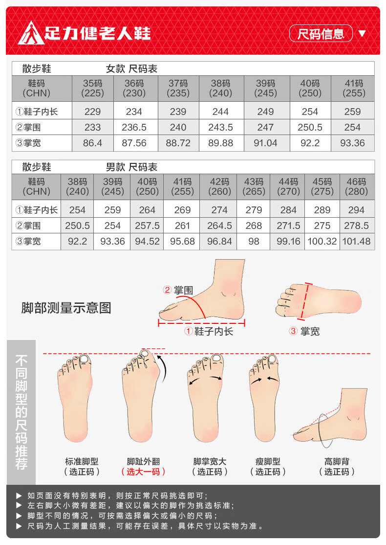 足力健老人鞋中老年透气散步健康鞋舒适女鞋运动休闲2418619K黑色-男款轻便运动休闲男女鞋 2418619K 黑色-男款 40详情图片17