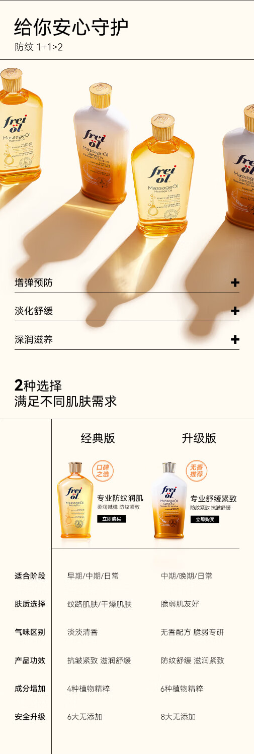 frei ol福来抚纹油产前防孕纹精华油植物【临期品】 200mL
