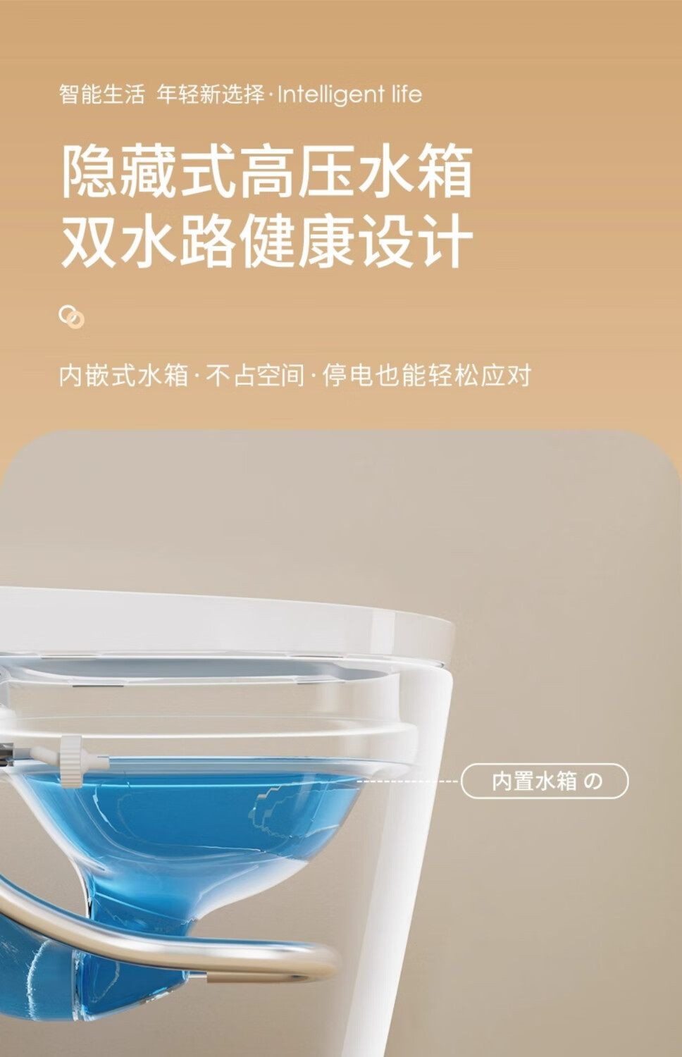 19，科勒（KOHLER）小戶型智能馬桶58cm小尺寸無水壓限制 標配版（白色）無水壓限制 400mm