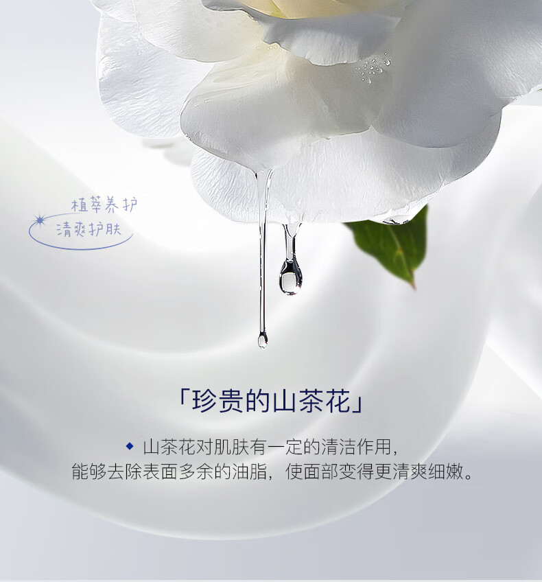 JAD山茶花润颜净澈玻尿酸洗面奶洁面乳100g 洗后不紧绷温和深层清洁 山茶花洁面乳100g