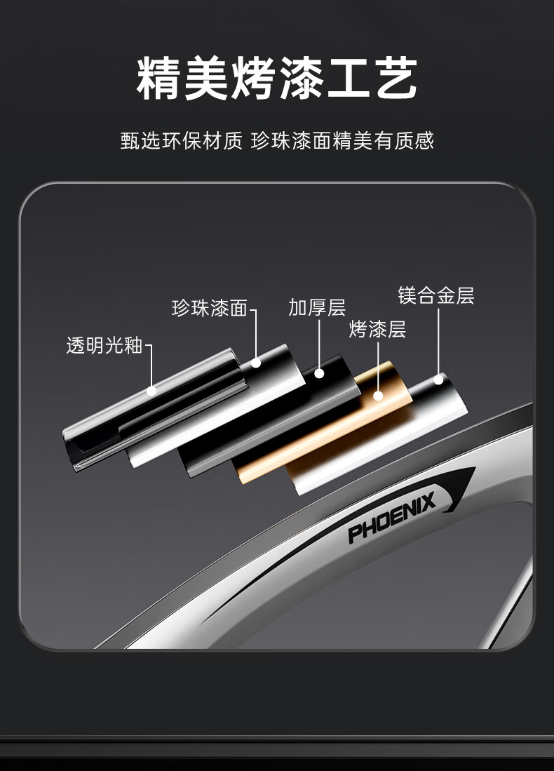 凤凰(Phoenix)镁合金儿童自行车山地车中大童男女孩6-9-12岁小学生山地车童车 问界变速一体轮+ 灰色+ 镁合金车架 18寸(适合身高125-145cm) 商品详情图 5
