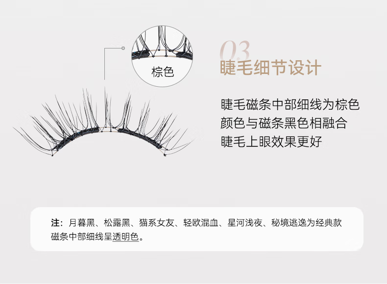 WOSADO悦瞳素颜睫软磁吸假睫毛女超自然重复持久整条零胶水自粘睫毛新手 柔丝黑 1对