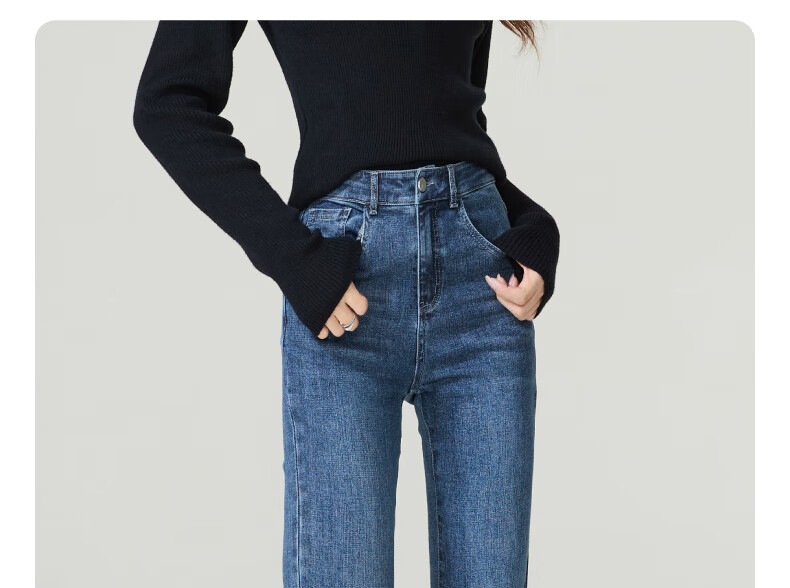 ESE-Y Spring New Loose-Fitting Slimming Petite Slim-Fit Cigarette Pants, Denim Blue, Size 29 17