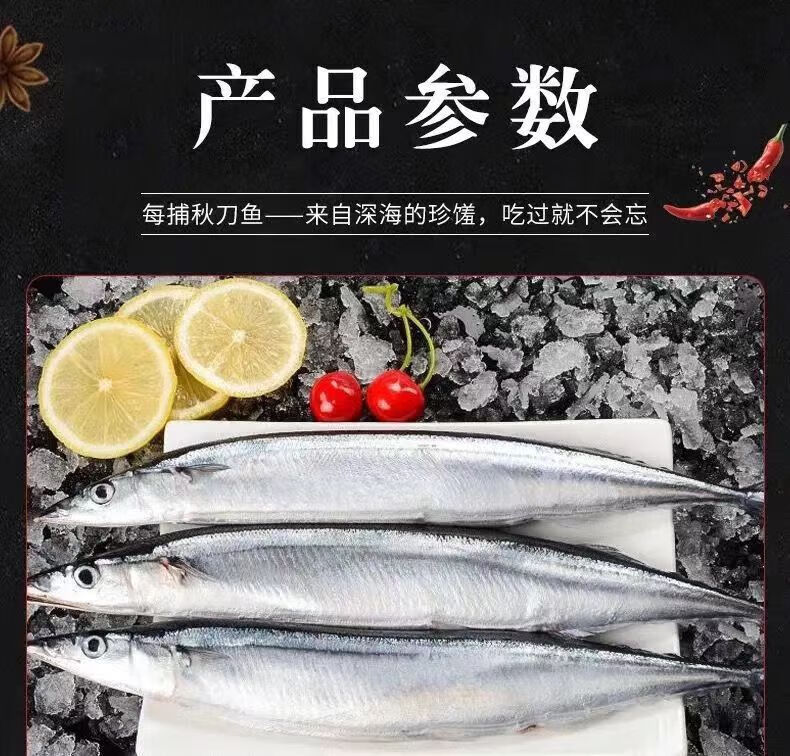 6，創味喵鞦刀魚新鮮冷凍商用特大號日式料理燒烤海鮮水産鮮活深海魚5%冰衣 鞦刀魚*3斤（12條左右）