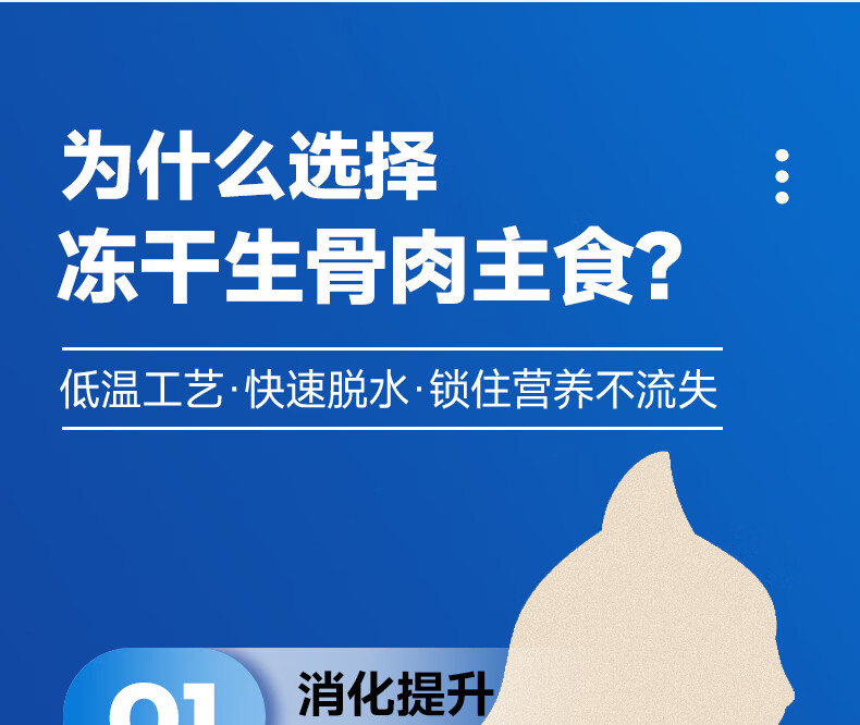 6，愛堡仕【甄選廠家】凍乾生骨肉雙拼貓糧高蛋白全價貓糧2kg【嘗鮮裝】300 【嘗鮮裝】180g（60g*3包）