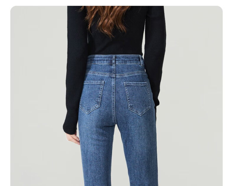 ESE-Y Spring New Loose-Fitting Slimming Petite Slim-Fit Cigarette Pants, Denim Blue, Size 29 19