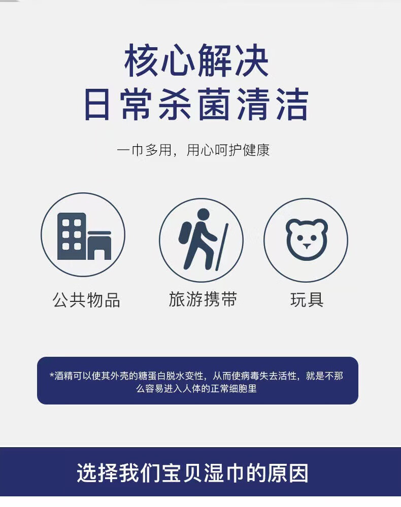 南暖美妆护肤美妆工具加厚酒1精1消1毒1湿1巾1纸家庭清洁湿巾80抽取式 4包装