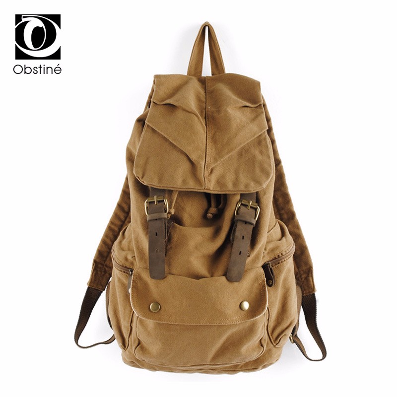 

Obstiné охра, Классический холст Рюкзак Девушки Drawstring Back Pack
