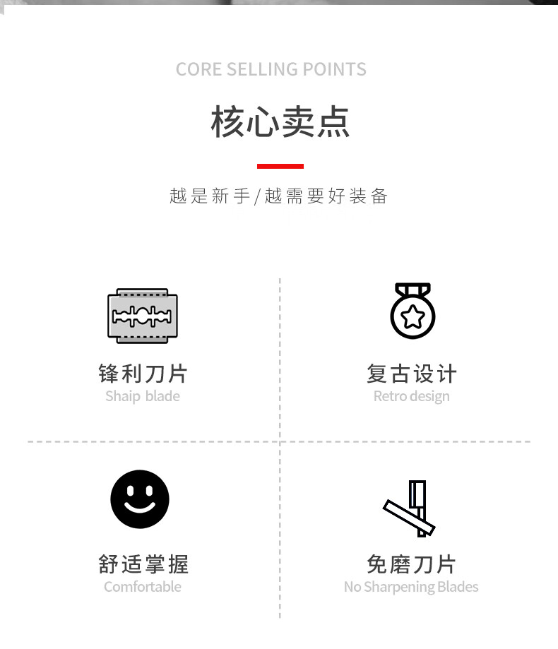 GUTCHE剃须刀手动刮胡刀老式剃刀理发修面刮脸刀经典折叠换刃式男士剃刀 77cs剃刀+10刀片