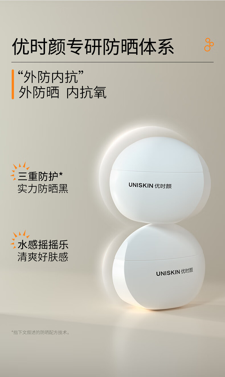 优时颜（UNISKIN）清透防晒乳50gSPF50+ PA+++防晒霜隔离霜物化结合护肤 单支装