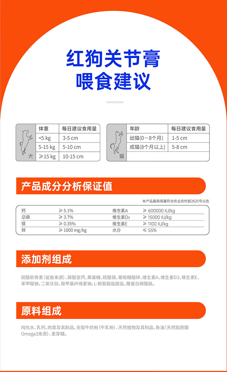 11，紅狗肽鈣膏狗狗鈣片鈣王關節膏寵物貓咪泰迪比熊博美幼貓幼犬發育健骨補鈣保健品營養膏 紅狗鈣王200片