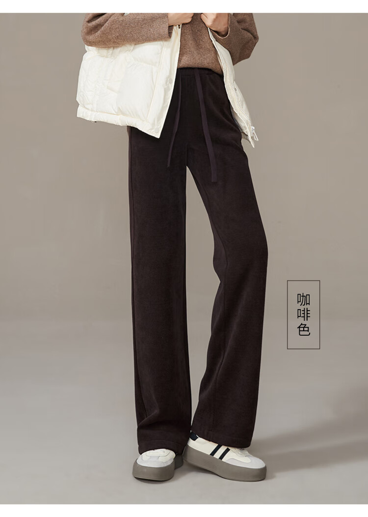 ESE-Y Fleece-Lined Slim Straight Pants for Women, High-Waisted Slimming Autumn And Winter Thick Long Trousers, Black, Size 26 (One Chi Nine) 13