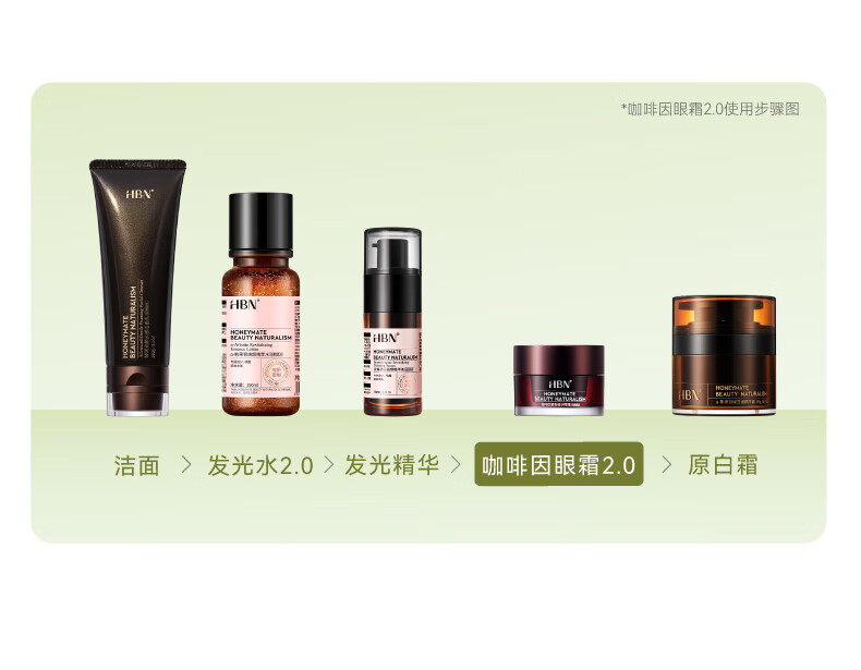 HBN护肤旅行装 补水保湿提拉紧致体验装 咖啡因眼霜3g 咖啡因眼霜3g 3g