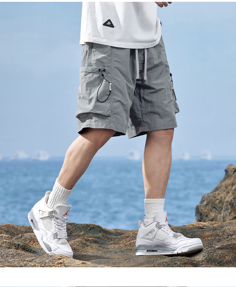 Jeanswest Men's American Casual Summer Lightweight Loose Cargo Shorts Quick-Dry Sports Ice Silk Knee-Length Pants 9