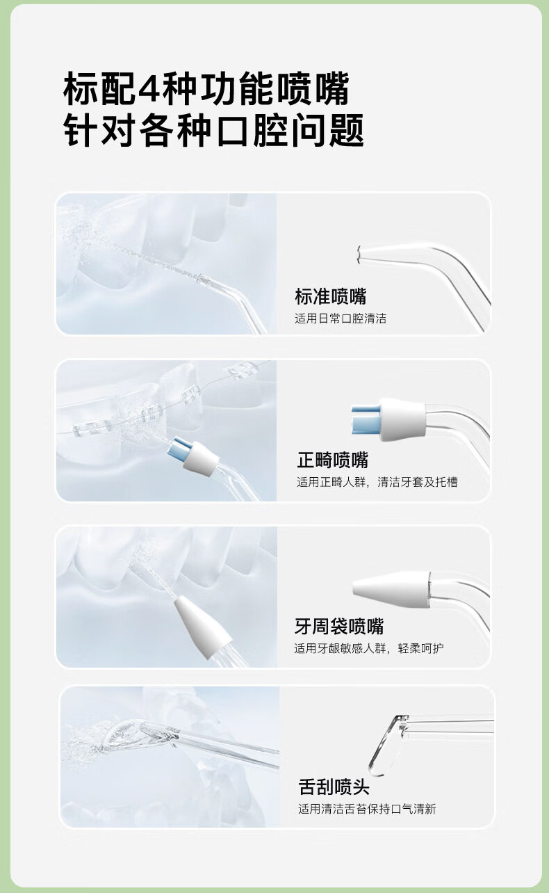 5，TRUSBY兔小白便攜式沖牙器家用水牙線牙齒矯正正畸專用牙縫清潔兒童辦公室洗牙器潔牙洗牙神器 【半年正畸方案】紫羅蘭 9支噴頭