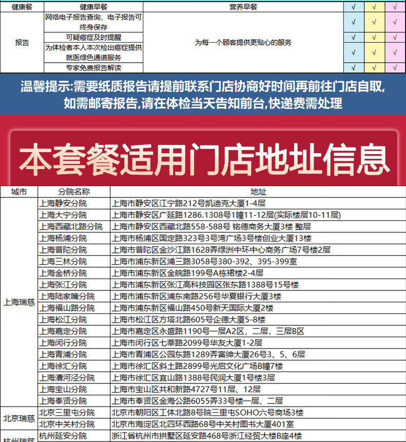 10，【瑞慈專用版】心享家人C躰檢套餐中青老年全國門店通用躰檢卡-周末可約 瑞慈躰檢專用版(女士用) 拍後默認3個工作日左右將卡密通過短信發您