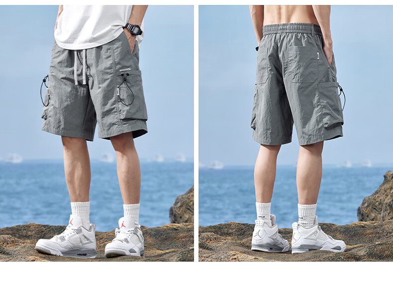 Jeanswest Men's American Casual Summer Lightweight Loose Cargo Shorts Quick-Dry Sports Ice Silk Knee-Length Pants 8