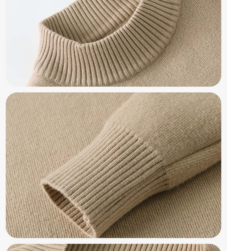 Baleno Boys' Sweater, Winter 2025 Style, Children's Fleece-Lined Warm Semi-Turtleneck Knit Sweater, Big Kids Winter Inner Layer Sweater 16