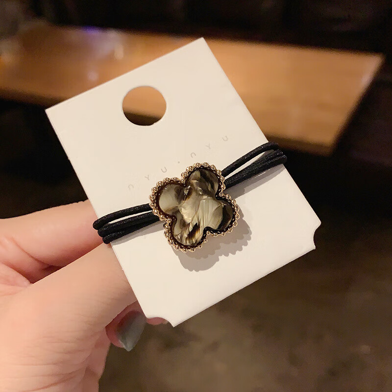 南暖美妆护肤其他美妆工具头绳高级精致韩版发圈不伤发高弹网红发饰 四叶草发绳套装 4件