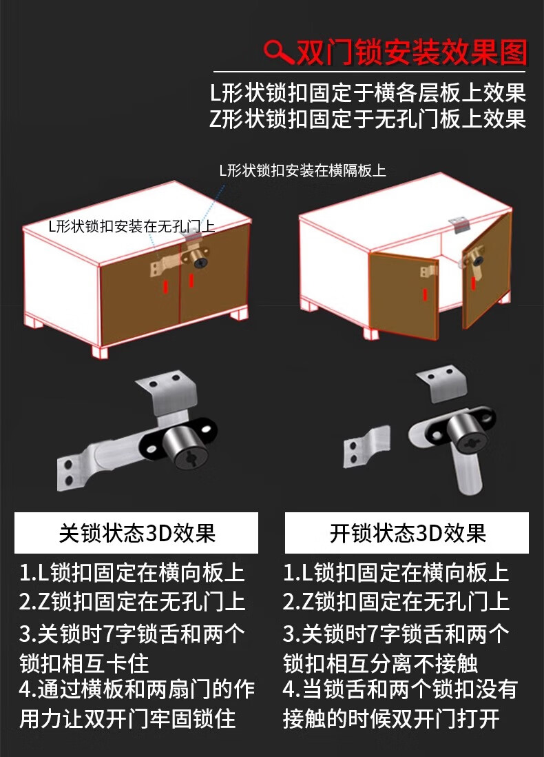 21，多功能電箱鎖開關櫃門鎖三角鈅匙轉舌鎖工業門鎖芯電機箱櫃鎖配件 三角電箱鎖-鎖芯長度35mm大鈅匙