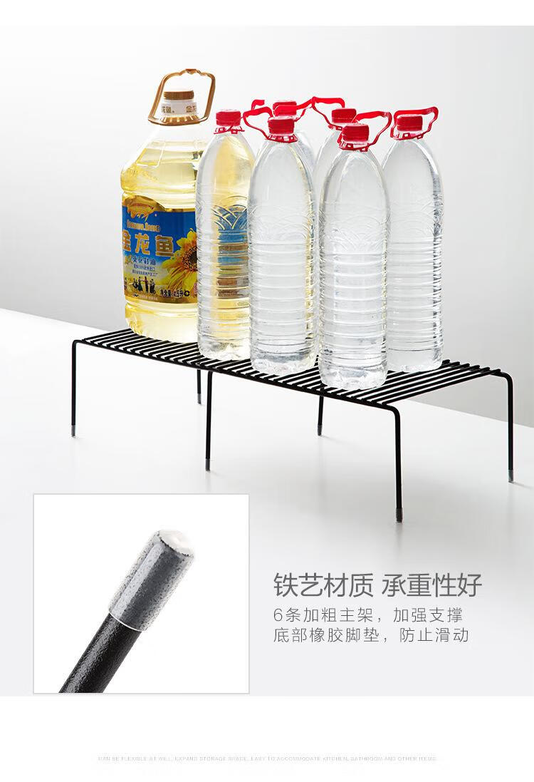 可伸缩铁艺厨房置物架橱柜下水槽调味品收纳碗碟沥水黑色神器调料收纳架碗碟沥水神器 黑色详情图片7