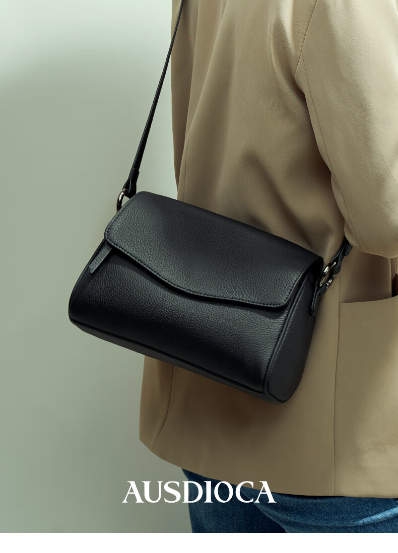 AudiJia Genuine Leather Women's Bag 2026 New Middle-aged Mom Small Square Underarm Crossbody Bag Birthday Gift 1