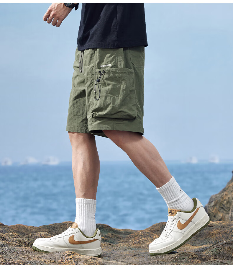 Jeanswest Men's American Casual Summer Lightweight Loose Cargo Shorts Quick-Dry Sports Ice Silk Knee-Length Pants 12