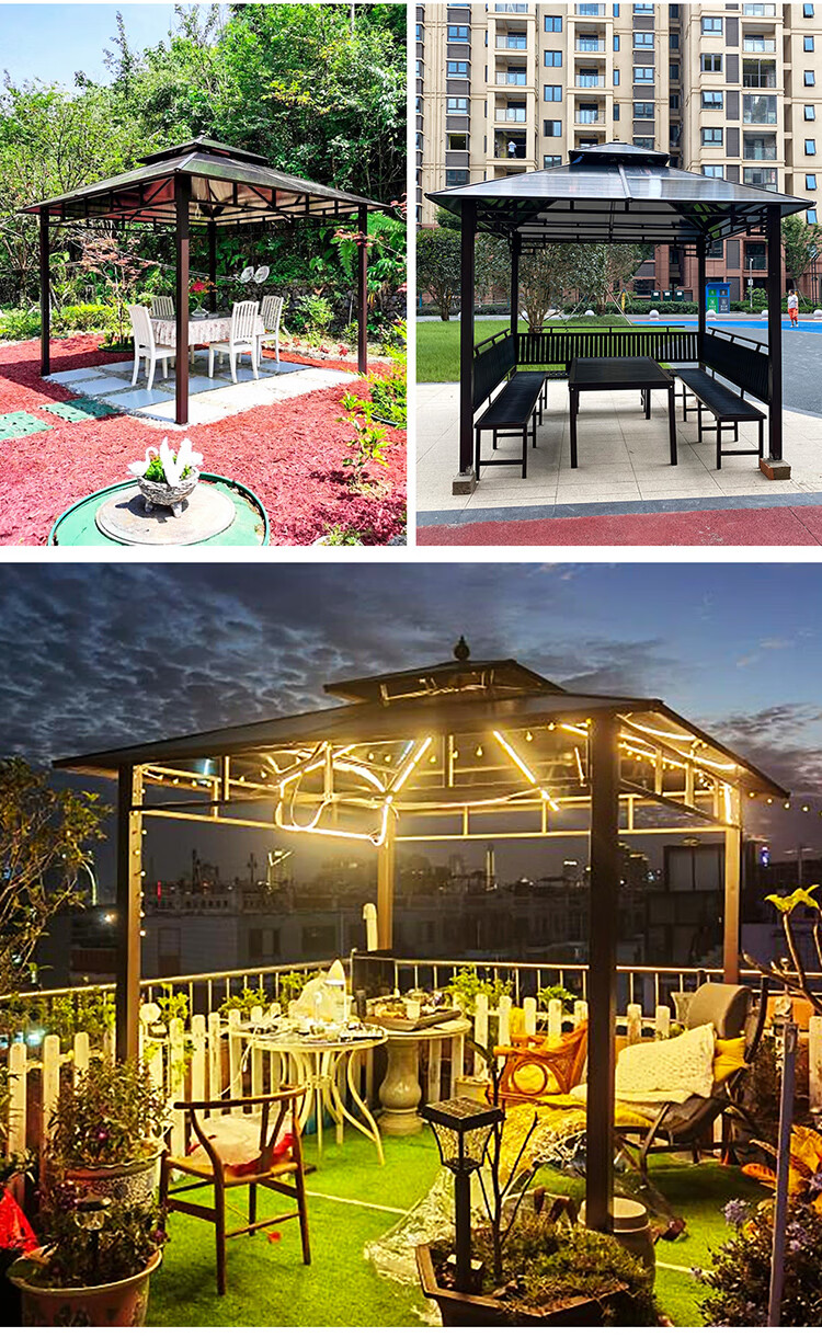 梓晗户外凉亭庭院遮阳棚室外铝合金中式露天露台花园别墅四角休闲亭子