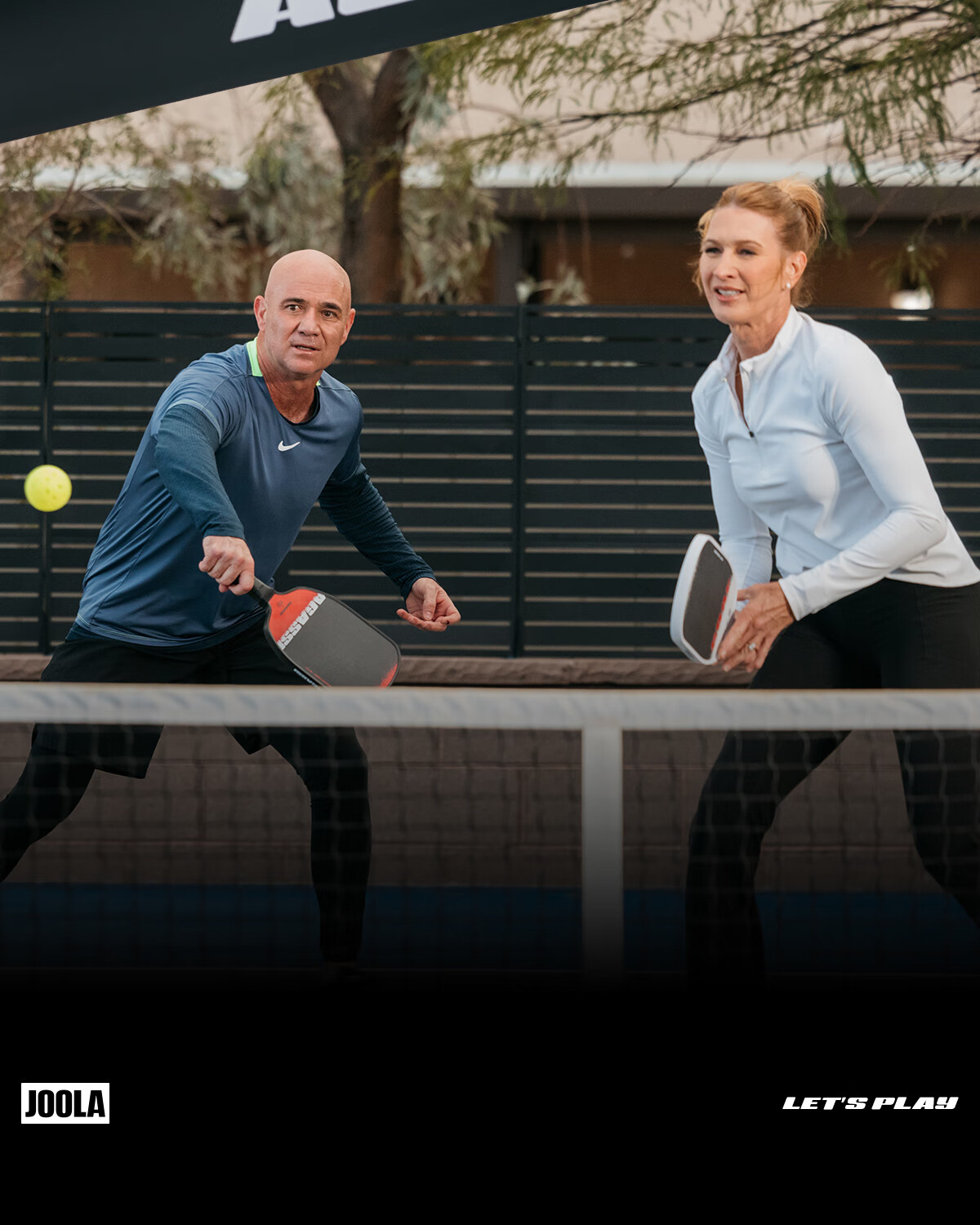 JOOLA Agassi Collaboration Fiberglass Beginner Table Tennis Paddle - Agassi Champion 12mm 10