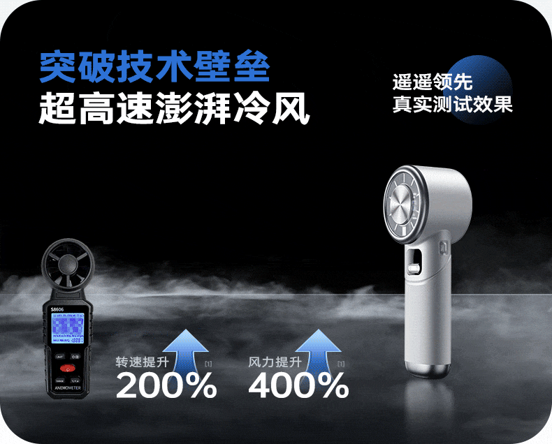 REMAX [First to Introduce 180° Side Rotating Cooling Air] High-Speed Handheld Fan, Mini Portable Desktop USB Fan, Outdoor Neck-Hanging Long Battery Life Personal Small Fan, Powerful Turbo Black 28
