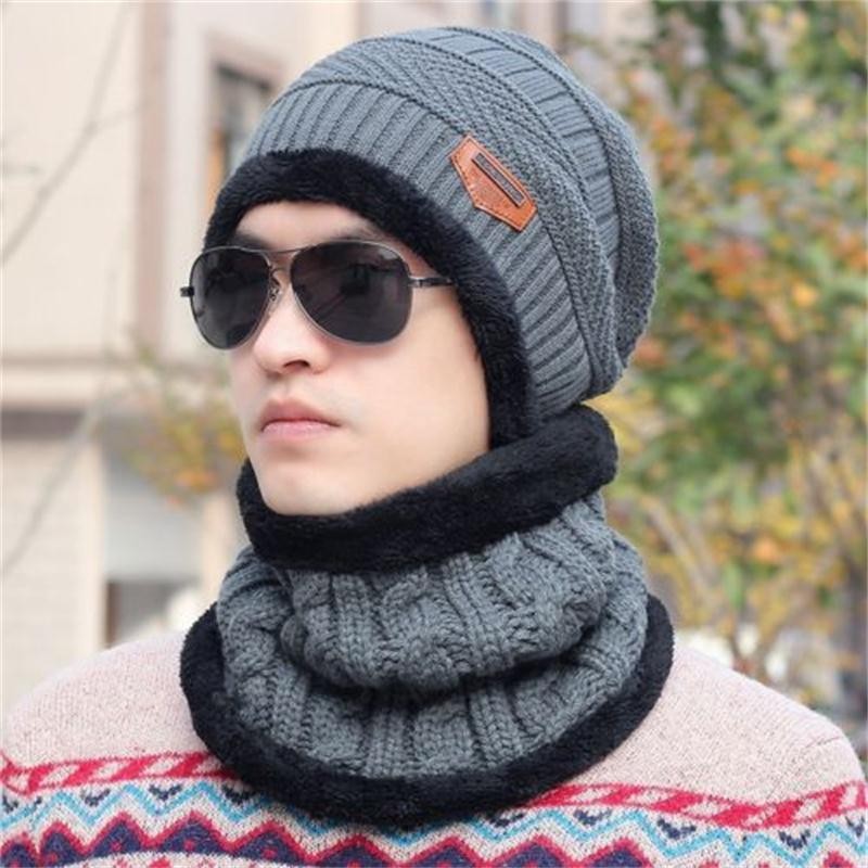 

Meihuid Серый, Шарфы Neckerchief Hat Camp Wool Warm Winter Fleece Cap Ski Beanie Baggy