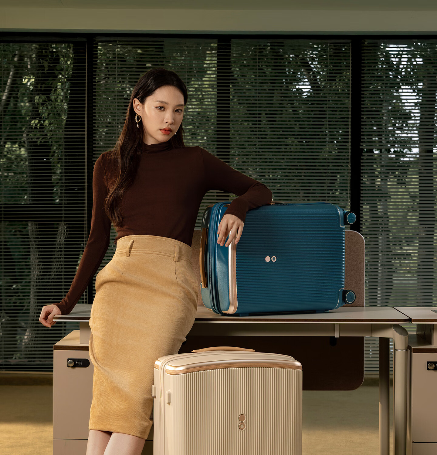 Echolac Dynasty Three Generations Light Luxury Noble High-Quality Luggage, Large Capacity Password Lock Suitcase, Scratch-Resistant And Wear-Resistant Trolley Case PC301 1