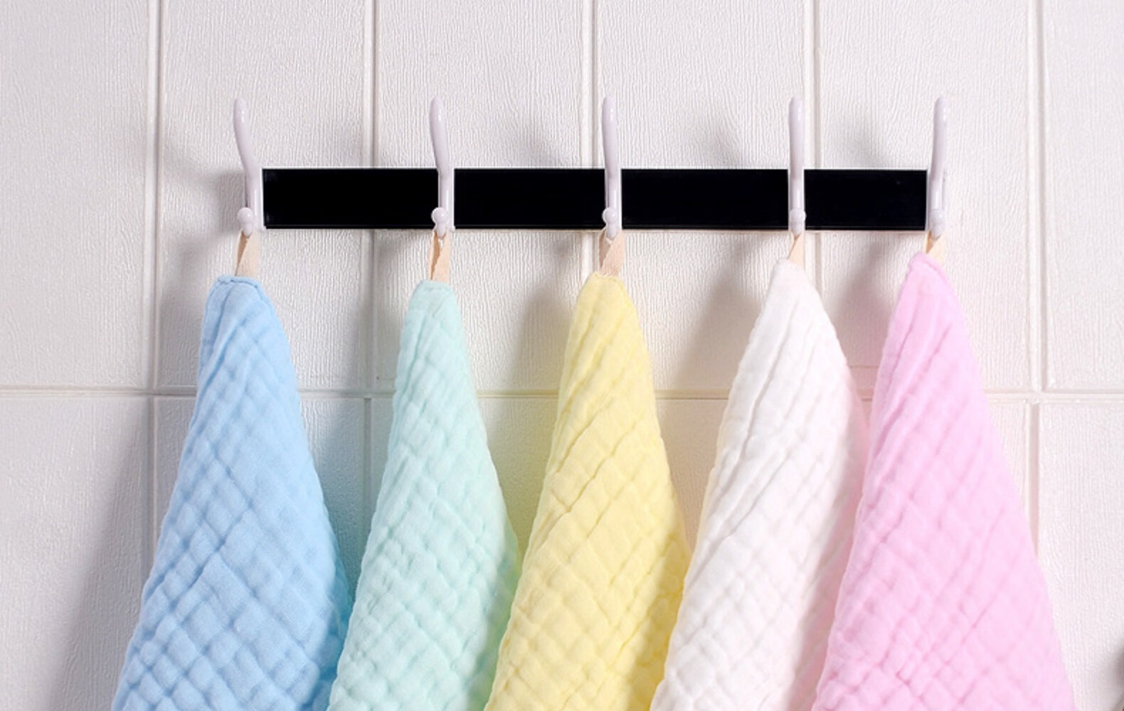 儿童棉纱口水巾柔软毛巾婴儿洗脸巾吸水毛巾手帕泡泡纱方巾绿色1条30