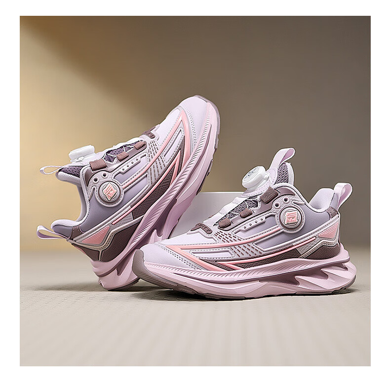 7-PE Girls' Shoes 2026 Spring New Breathable Mesh Running Shoes with Twist Buckle for Older Children Kids Sports Sneakers 3
