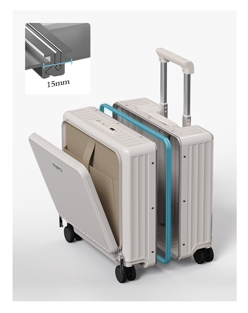 Roaming 18-inch Carry-on Luggage Large Capacity Business Travel Suitcase Front-Opening TSA Lock Cabin Luggage Gunmetal Gray 19