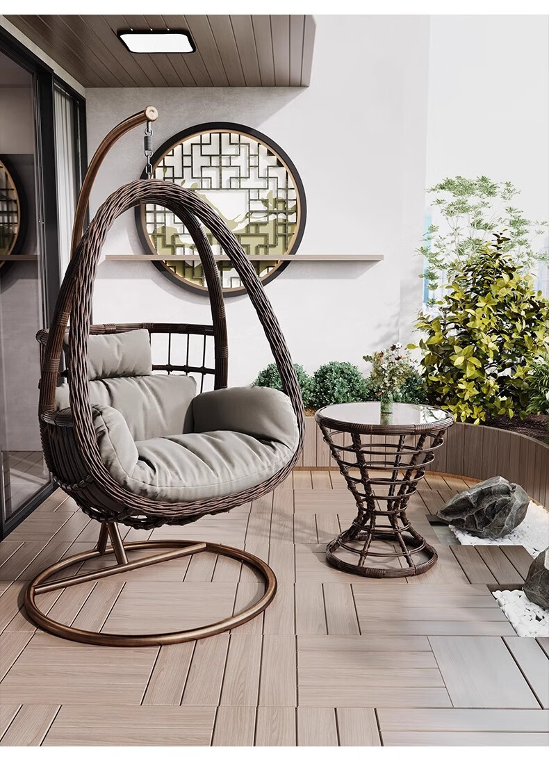 吊篮藤椅家用摇篮椅室内阳台吊椅庭院鸟巢掉吊兰双人秋千懒人吊床单人