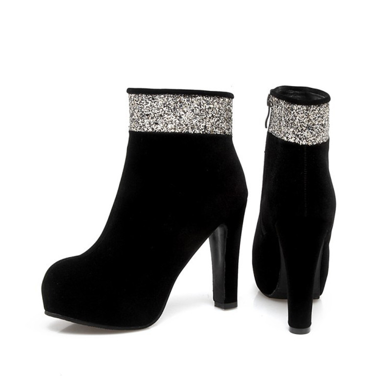 

IDIFU Black 6, ботильоны для женщин на каблуках на распродаже новых коротких ботинок снежная обувь