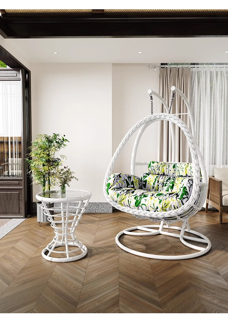 吊篮藤椅家用摇篮椅室内阳台吊椅庭院鸟巢掉吊兰双人秋千懒人吊床单人