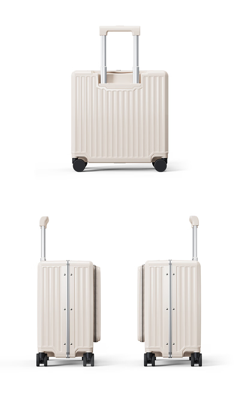 Roaming 18-inch Carry-on Luggage Large Capacity Business Travel Suitcase Front-Opening TSA Lock Cabin Luggage Gunmetal Gray 27